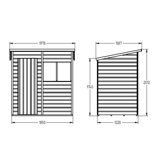 Forest Shiplap Dip Treated Pent Shed 6 x 4ft 