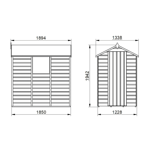 Forest Shiplap Dip Treated Apex Shed 6 x 4ft