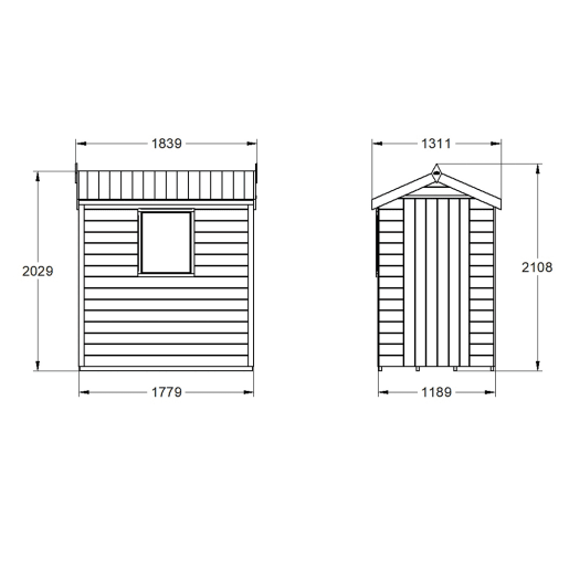 Forest Shiplap Pressure Treated Apex Shed 6 x 4ft