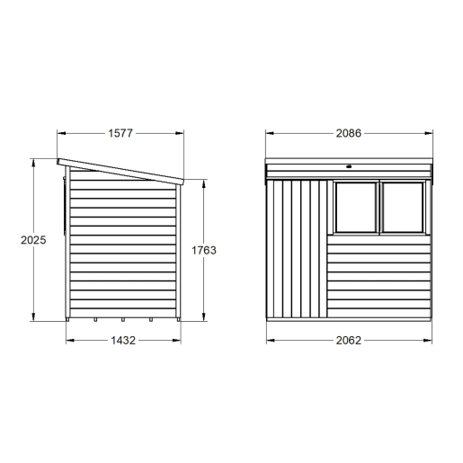 Forest Tongue & Groove Pressure Treated 7 x 5ft Pent Shed