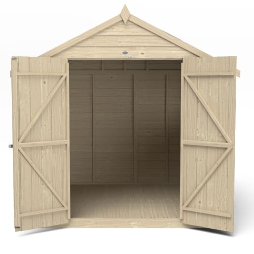 Forest Overlap Pressure Treated Double Door Apex Shed 7 x 7ft