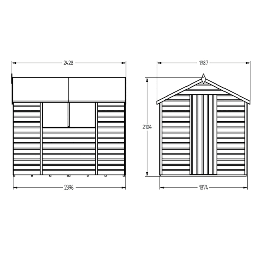 Forest Shiplap Dip Treated Apex Shed 8 x 6ft