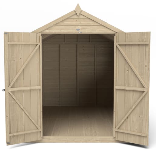 Forest Overlap Pressure Treated Double Door Apex Shed 10 x 6ft