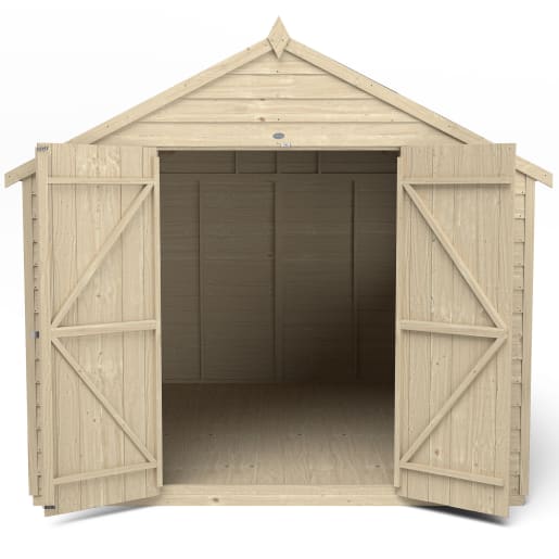 Forest Overlap Pressure Treated Double Door Apex Shed 10 x 8ft