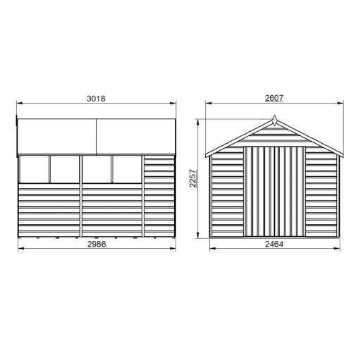 Forest Shiplap Dip Treated Double Door Apex Shed 10 x 8ft