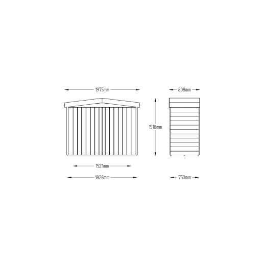 Forest Pressure Treated Apex Large Outdoor Store 1520 x 1980 x 810mm