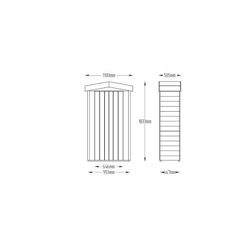 Forest Pressure Treated Apex Tall Garden Store 1830 x 1100 x 510mm