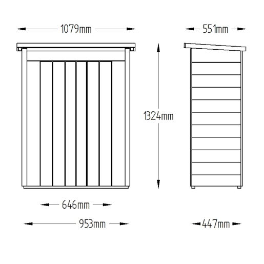 Forest Pent Pressure Treated Garden Store 1320 x 1080 x 550mm