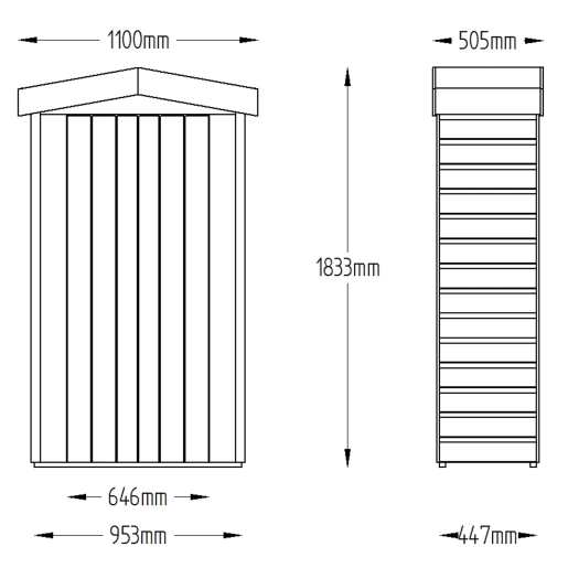 Forest Shiplap Pressure Treated Apex Tall Garden Store 1830 x 1100 x 510mm