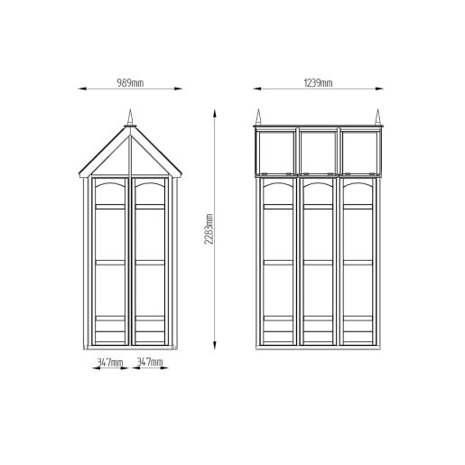 Forest Victorian Walk Around Greenhouse with Auto Vent 2280 x 960 x1260mm