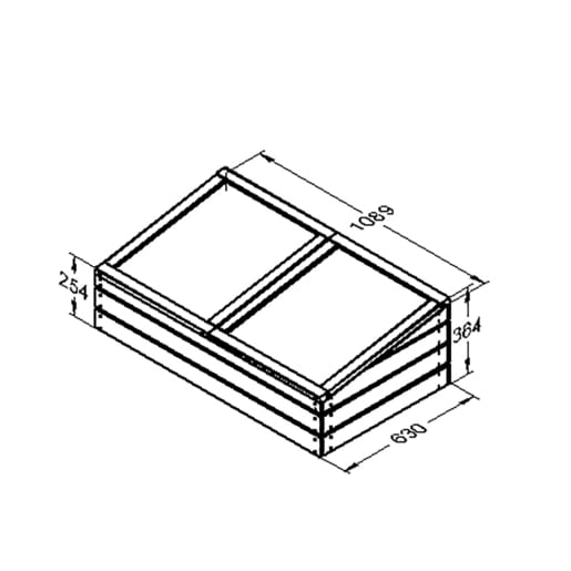 Forest Large Timber Cold Frame 380 x 1090 x 630mm