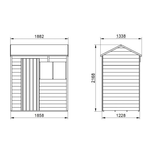 Forest Overlap Pressure Treated Reverse Apex Shed 6 x 4ft