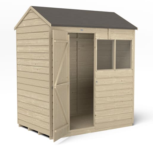 Forest Overlap Pressure Treated Reverse Apex Shed 6 x 4ft