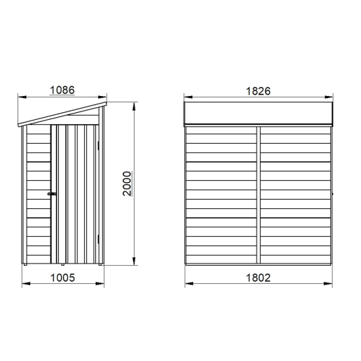 Forest Overlap Pressure Treated Pent Shed without Windows 6 x 3ft