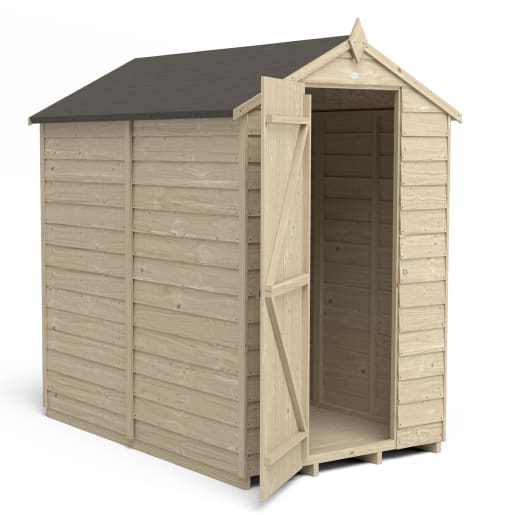 Forest Overlap Pressure Treated Apex Shed without Windows 6 x 4ft