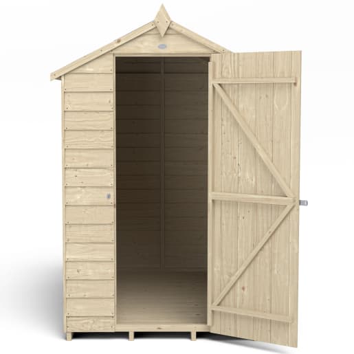 Forest Overlap Pressure Treated Apex Shed without Windows 6 x 4ft