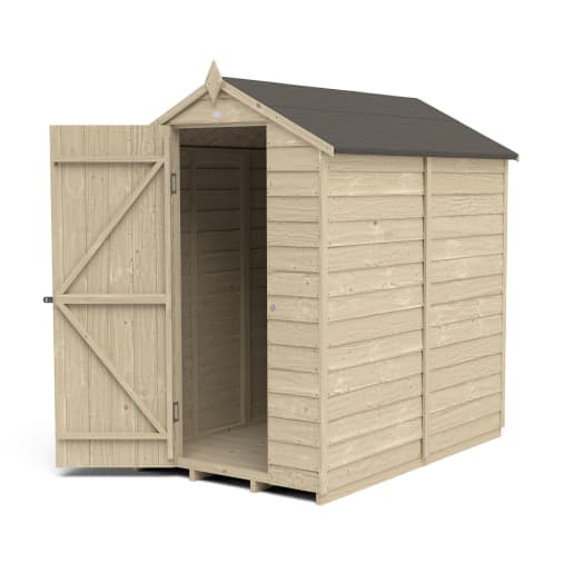 Forest Overlap Pressure Treated Apex Shed without Windows 6 x 4ft