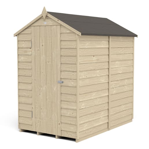 Forest Overlap Pressure Treated Apex Shed without Windows 6 x 4ft