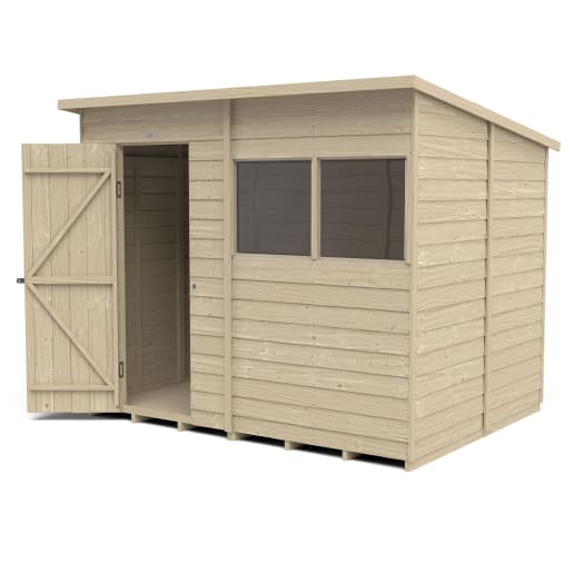 Forest Overlap Pressure Treated Pent Shed 8 x 6ft
