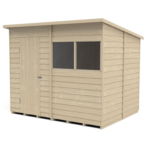 Forest Overlap Pressure Treated Pent Shed 8 x 6ft