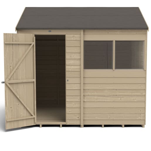 Forest Overlap Pressure Treated Reverse Apex Shed 8 x 6ft