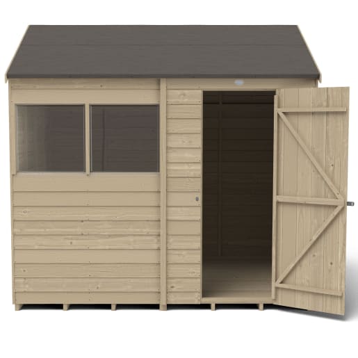 Forest Overlap Pressure Treated Reverse Apex Shed 8 x 6ft