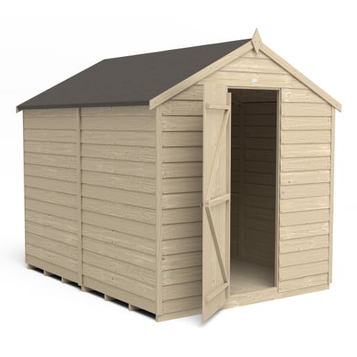 Forest Overlap Pressure Treated Apex Shed without Windows 8 x 6ft