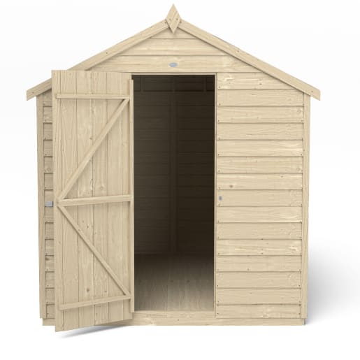 Forest Overlap Pressure Treated Apex Shed without Windows 8 x 6ft