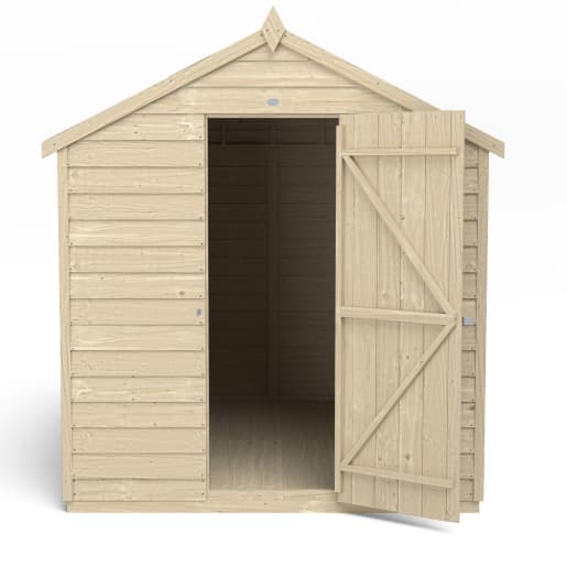 Forest Overlap Pressure Treated Apex Shed without Windows 8 x 6ft