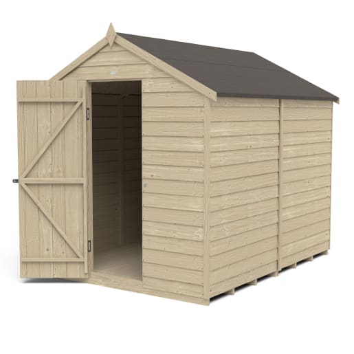 Forest Overlap Pressure Treated Apex Shed without Windows 8 x 6ft