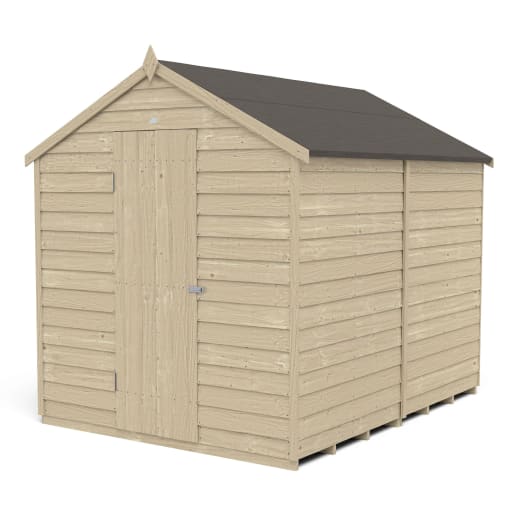 Forest Overlap Pressure Treated Apex Shed without Windows 8 x 6ft