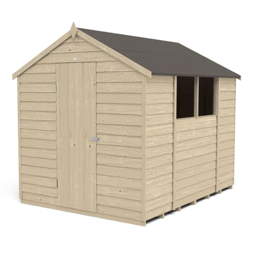 Forest Overlap Pressure Treated Apex Shed 8 x 6ft