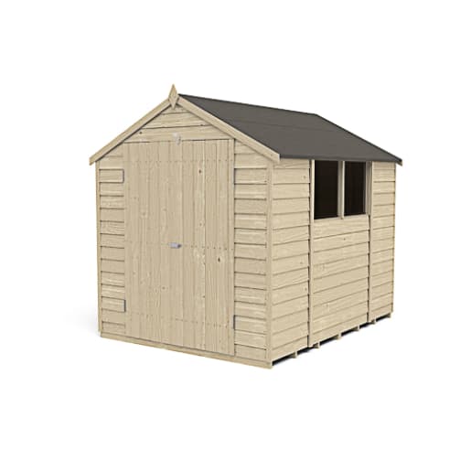 Forest Overlap Pressure Treated Double Door Apex Shed 8 x 6ft