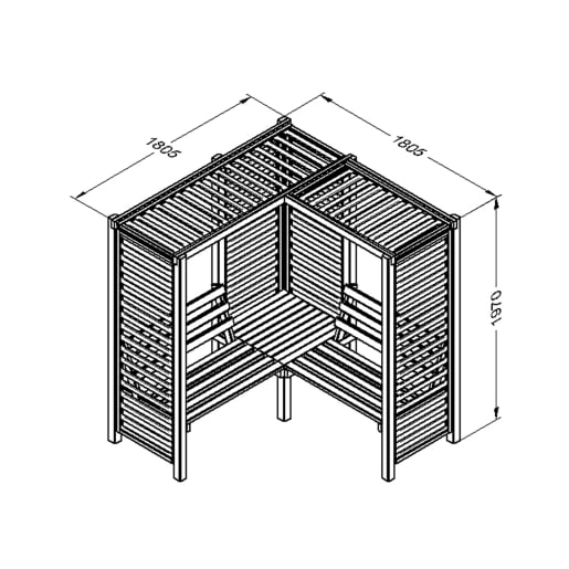 Forest Firenze Corner Arbour 1970 x 1800 x 1800mm