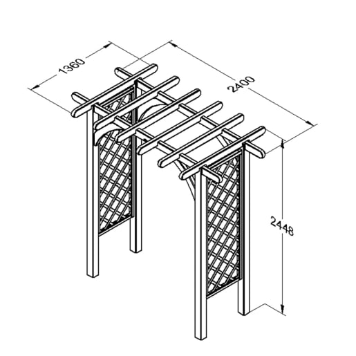 Forest Large Ultima Pergola Arch 2450 x 2400 x 1360mm