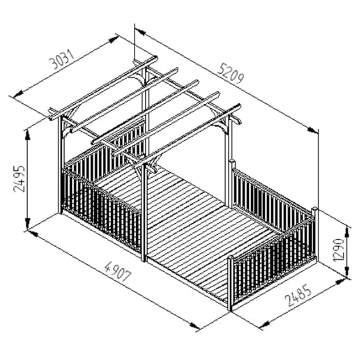 Forest Ultima Pergola and Patio Decking Kit 2400 x 4900mm