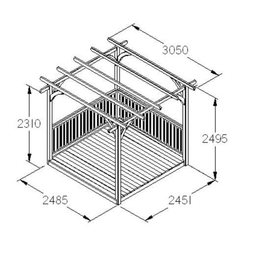 Forest Ultima Pergola and Decking Kit 2400 x 2400mm