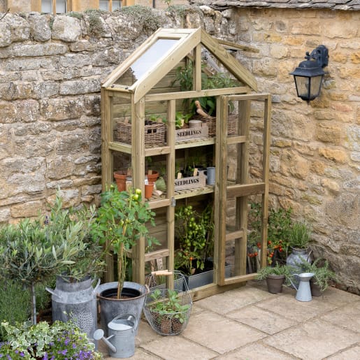 Forest Georgian Wall Greenhouse with Auto Vent 2020 x 1190 x 500mm