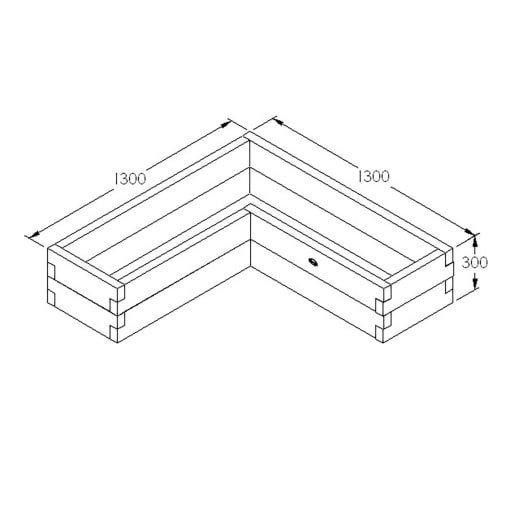 Forest Caledonian Corner Raised Bed 280 x 1310 x 1310mm