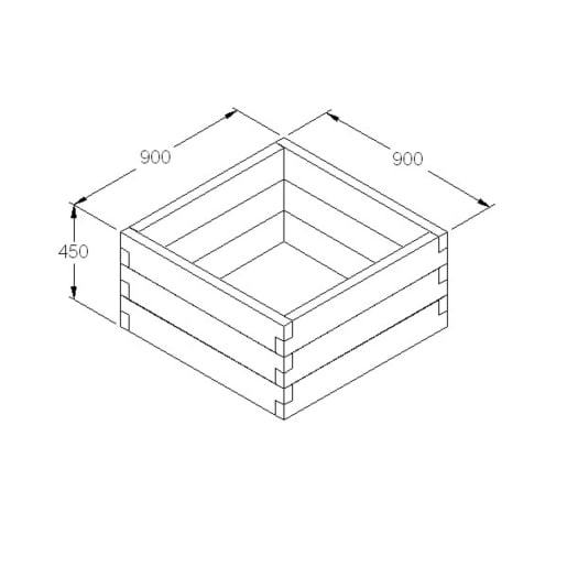 Forest Caledonian Square Raised Bed 420 x 900 x 900mm
