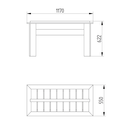 Forest Grow Bag Tray Container 600 x 1150 x 550mm