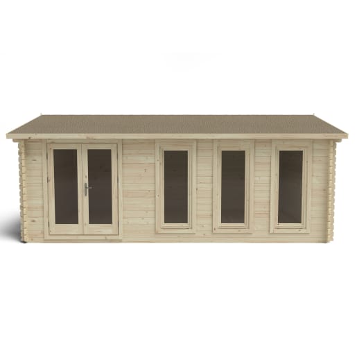 Forest Blakedown Log Cabin Double Glazed 6.0m x 4.0m with Polyester Felt 24kg (with Underlay)