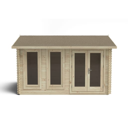 Forest Chiltern Log Cabin Double Glazed 4.0m x 3.0m with Felt 24kg (with Underlay)