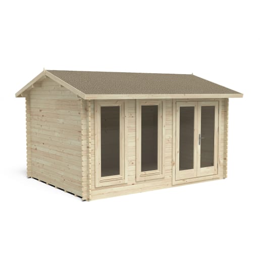 Forest Chiltern Log Cabin Double Glazed 4.0m x 3.0m with Felt 34kg (with Underlay)