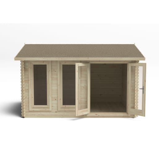 Forest Chiltern Log Cabin Double Glazed 4.0m x 3.0m with Felt Shingles & Underlay