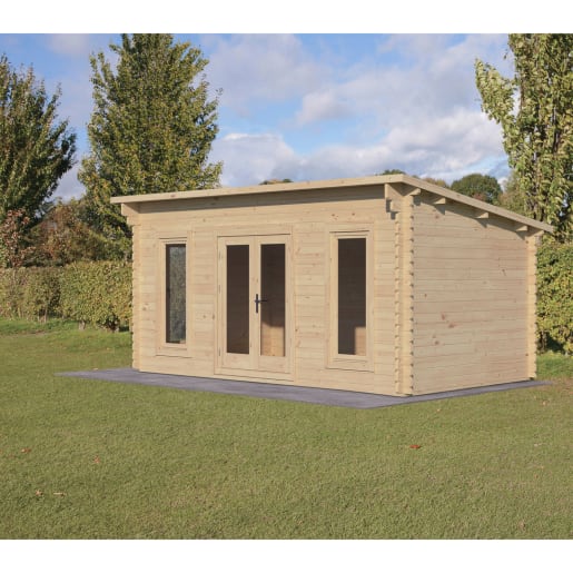 Forest Elmley Log Cabin Double Glazed 5.0m x 3.0m with 24kg Polyester Felt & Underlay