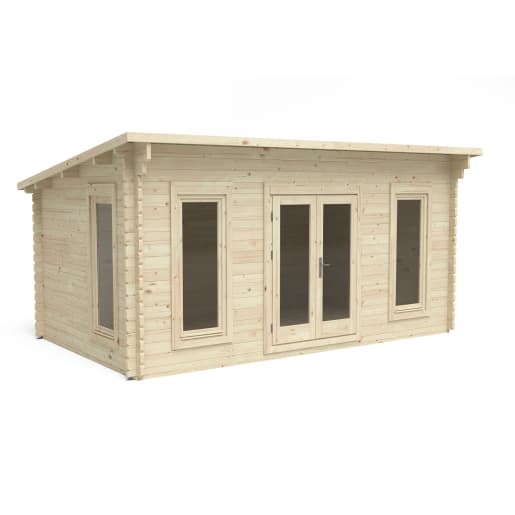 Forest Elmley Log Cabin Double Glazed 5.0m x 3.0m with 24kg Polyester Felt & Underlay