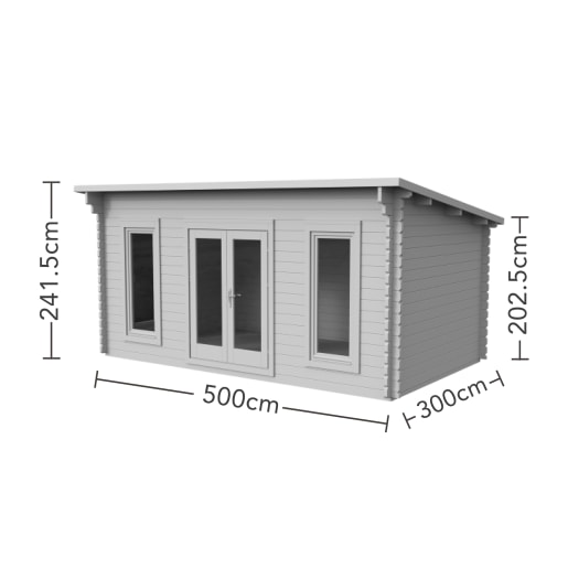 Forest Elmley Log Cabin Double Glazed 5.0m x 3.0m with 34kg Polyester Felt & Underlay