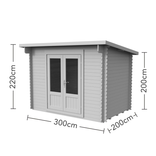 Forest Harwood Log Cabin 3.0m x 2.0m with 34kg Felt & Underlay