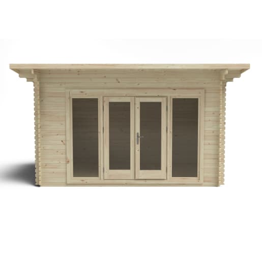 Forest Melbury Log Cabin Single Glazed 4.0m x 3.0m with 24kg Polyester Felt (No Underlay)